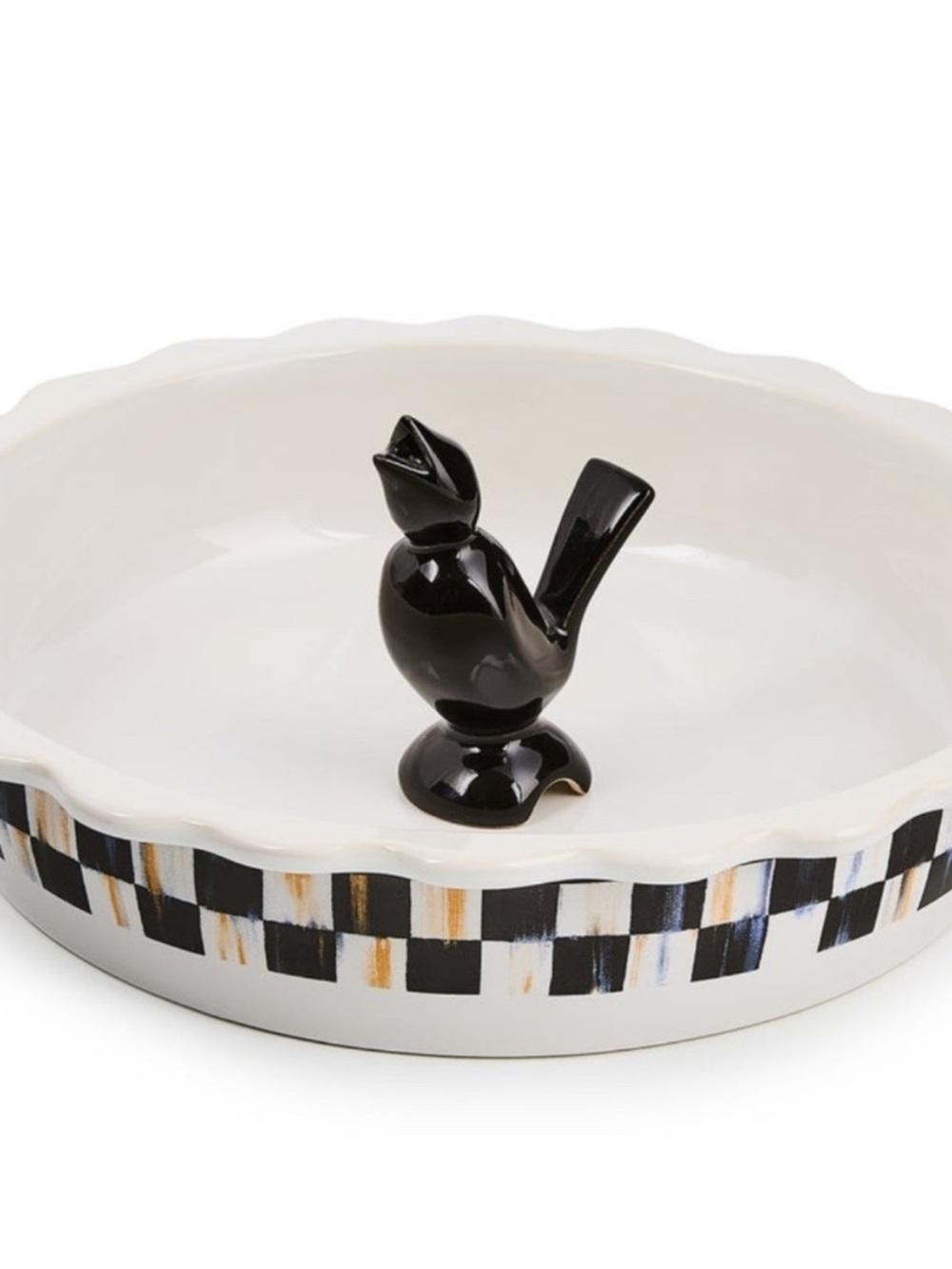 MacKenzie-Childs pie plate with bird vent